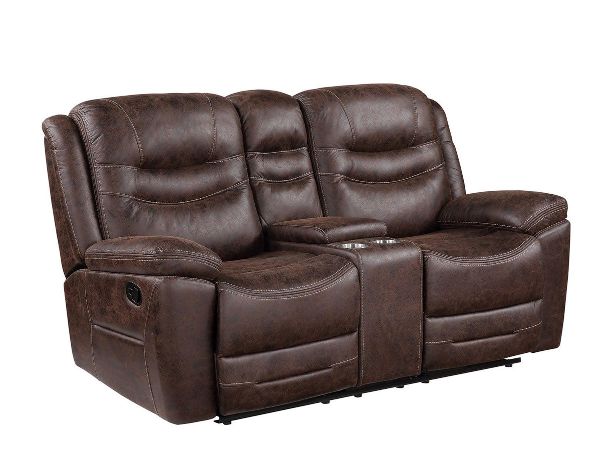 Stetson Manual Reclining Console Loveseat by Steve Silver at Eve Furniture