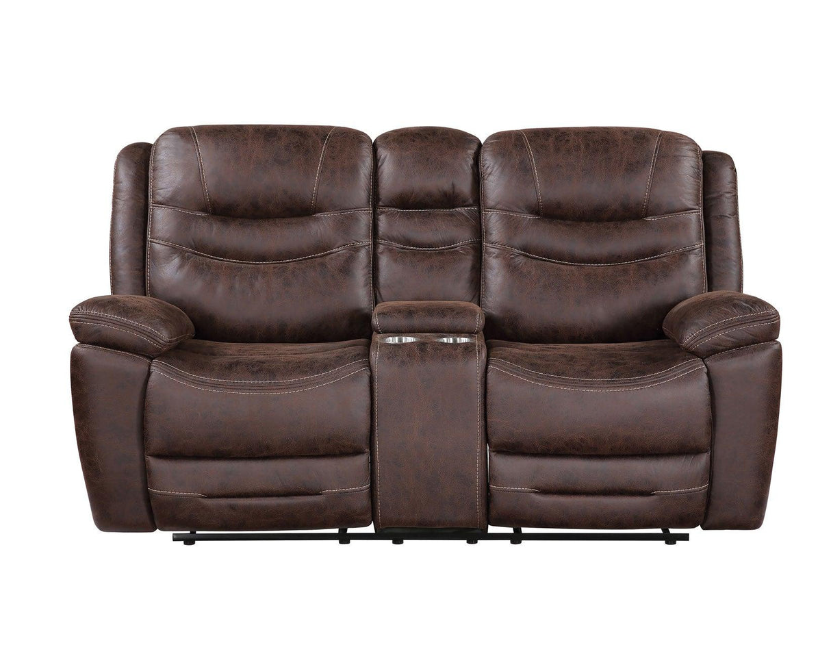 Stetson Manual Reclining Console Loveseat by Steve Silver at Eve Furniture