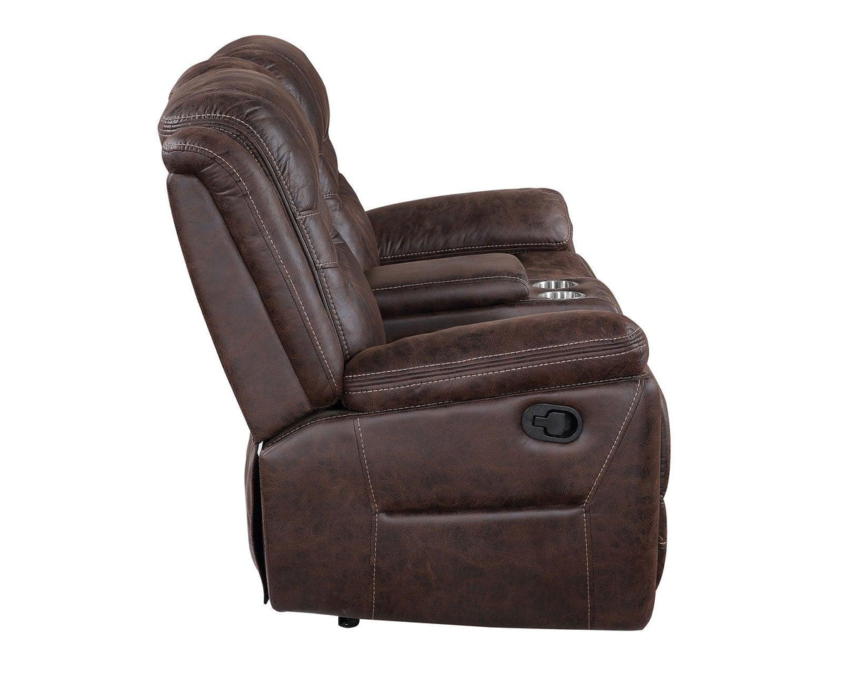 Stetson Manual Reclining Console Loveseat by Steve Silver at Eve Furniture