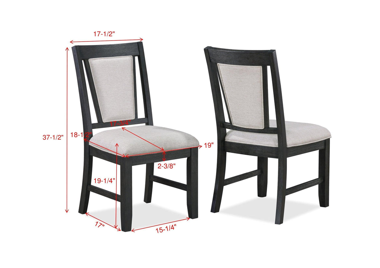 Stevens Charcoal Black and Light Gray Dining Chair, Set of 2 by Crown Mark at Eve Furniture
