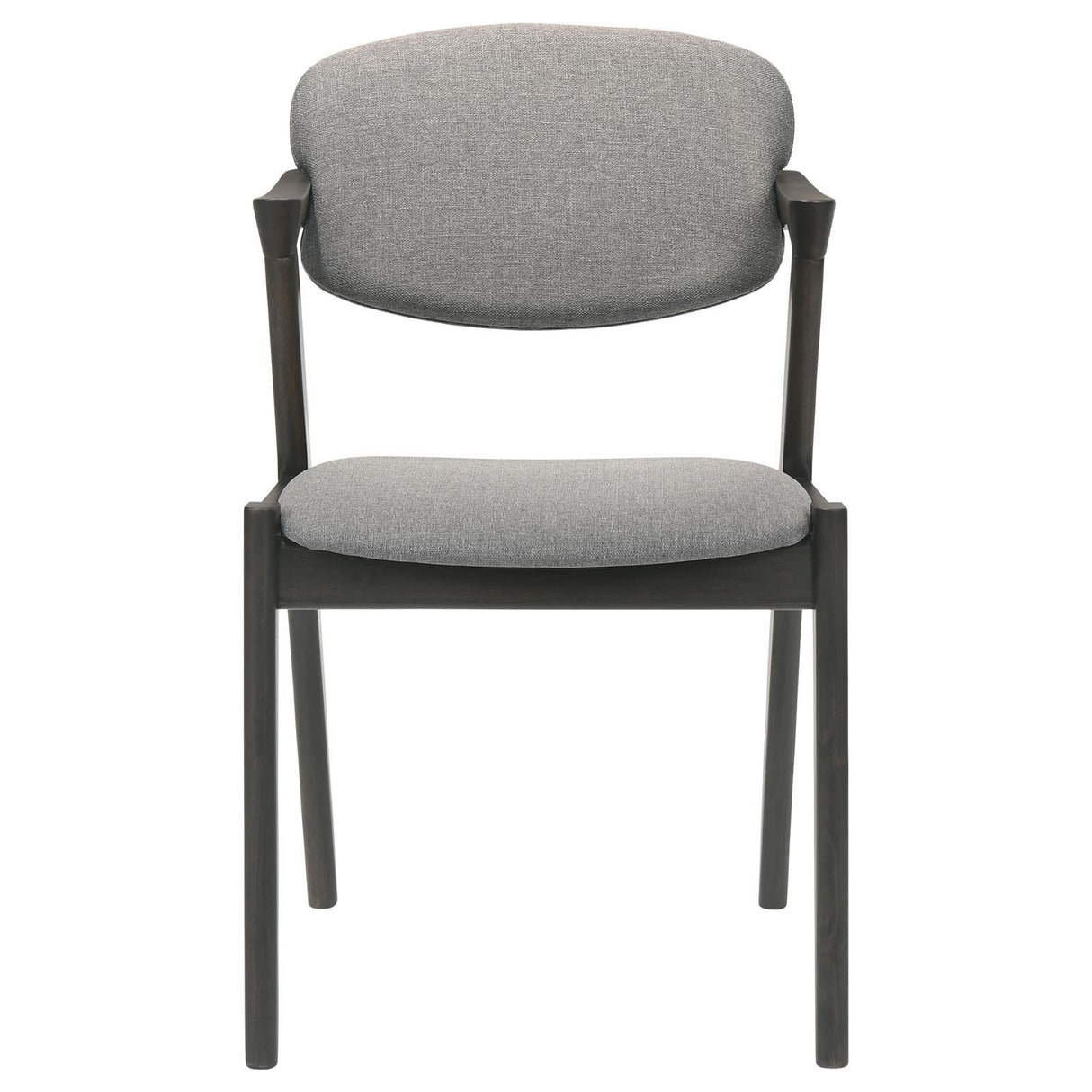 Stevie Brown Gray/Black Upholstered Side Chairs with Demi Arm, Set of 2 by Coaster at Eve Furniture