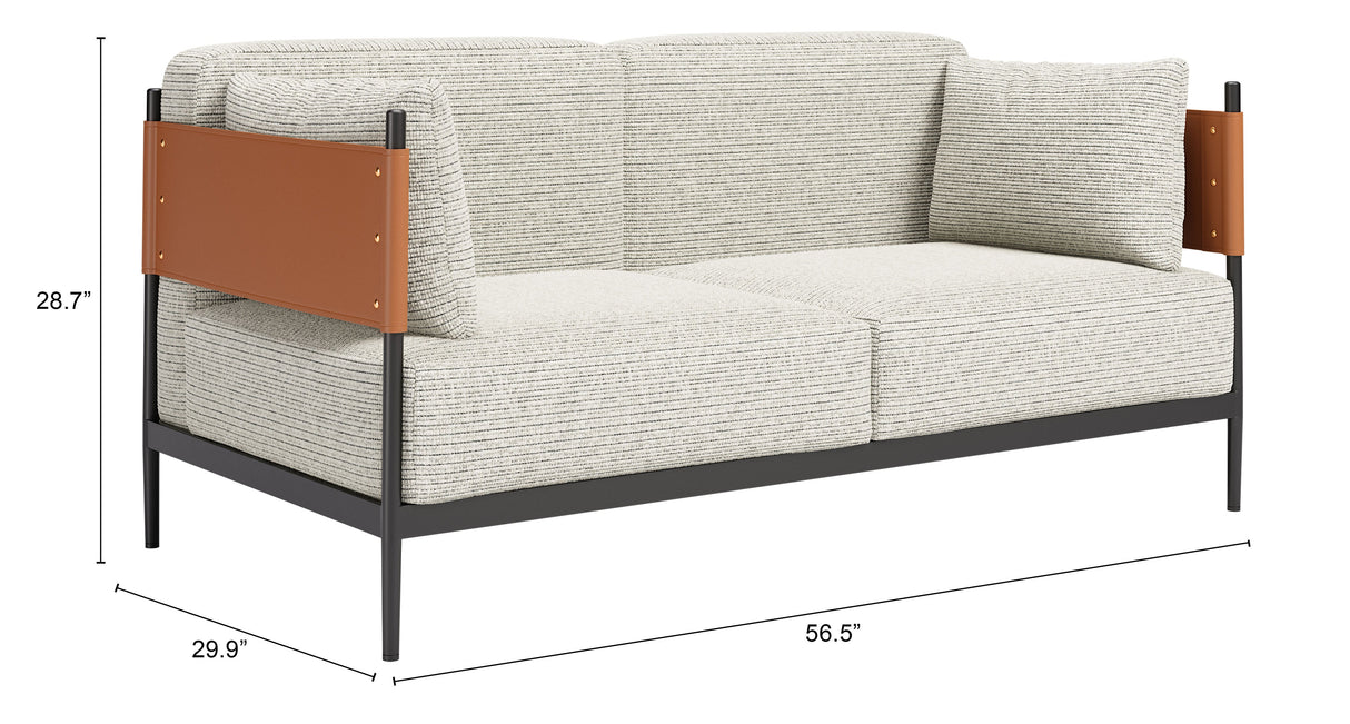 Stirbe Gray Loveseat by Zuomod at Eve Furniture