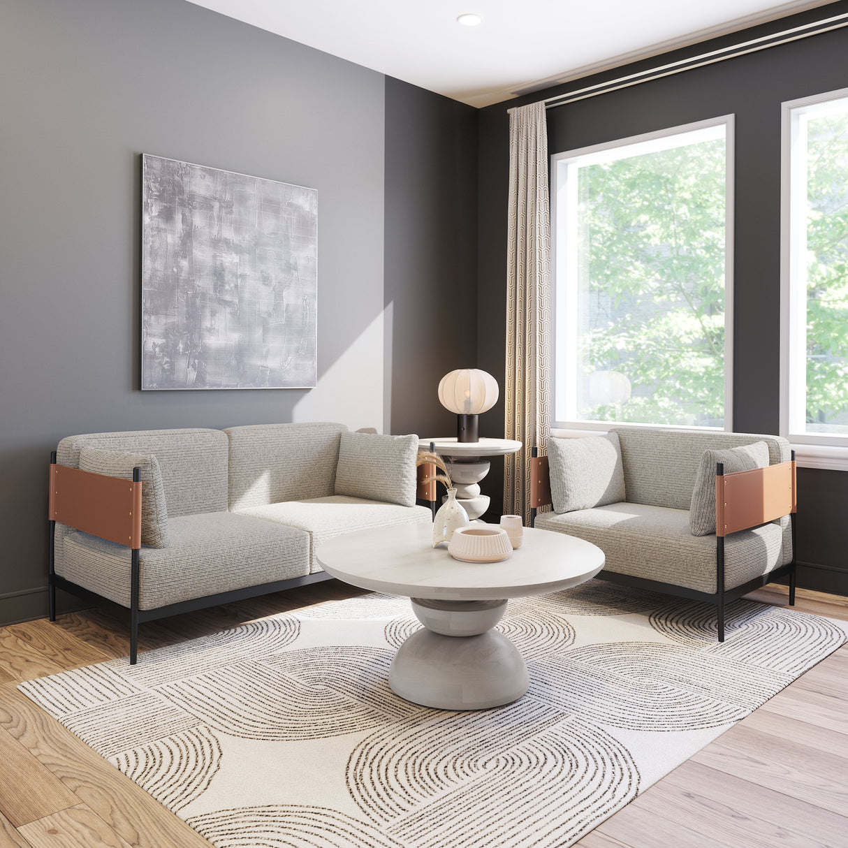 Stirbe Gray Loveseat by Zuomod at Eve Furniture