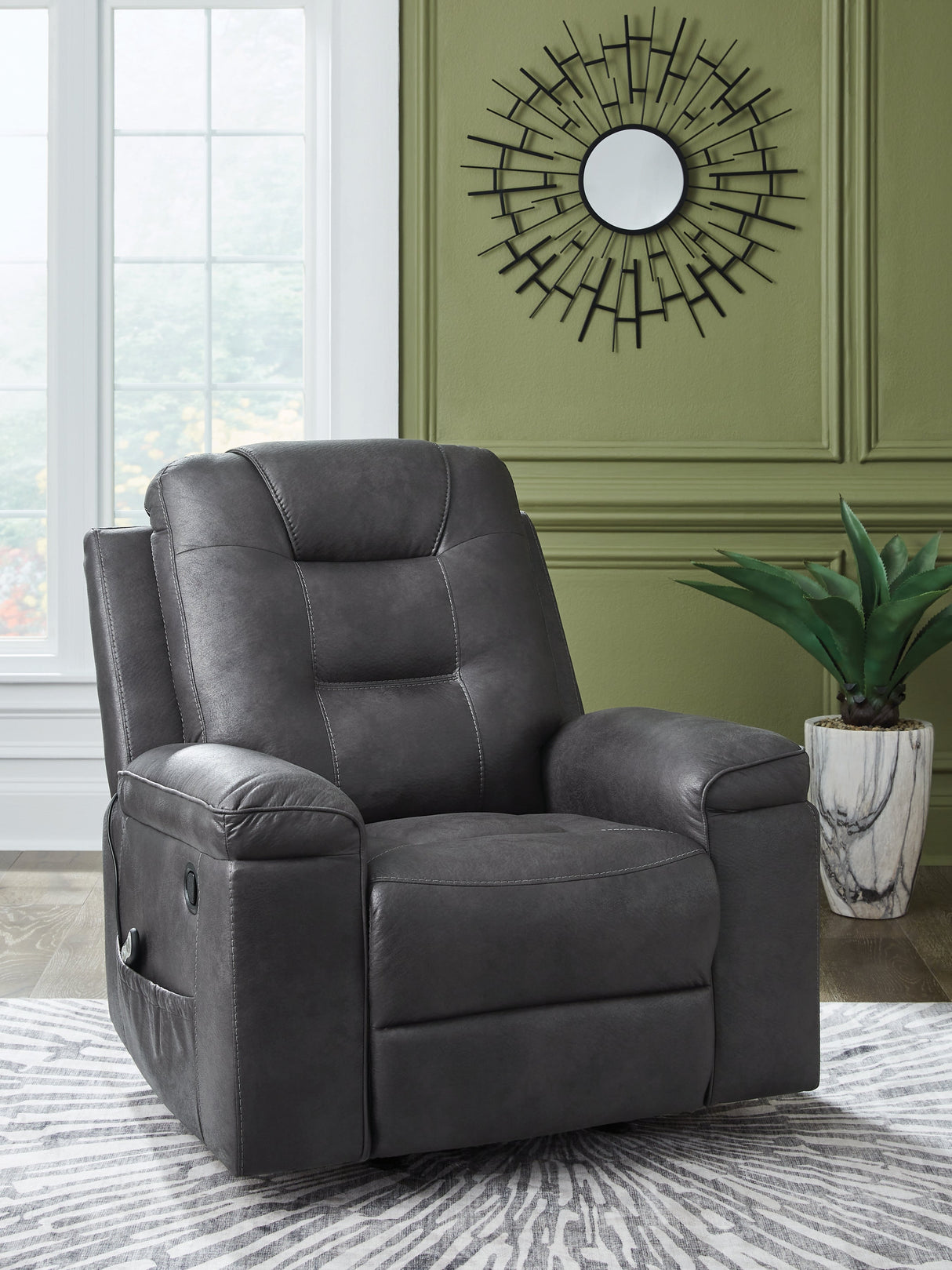 Stockworth Granite Recliner by Ashley at Eve Furniture