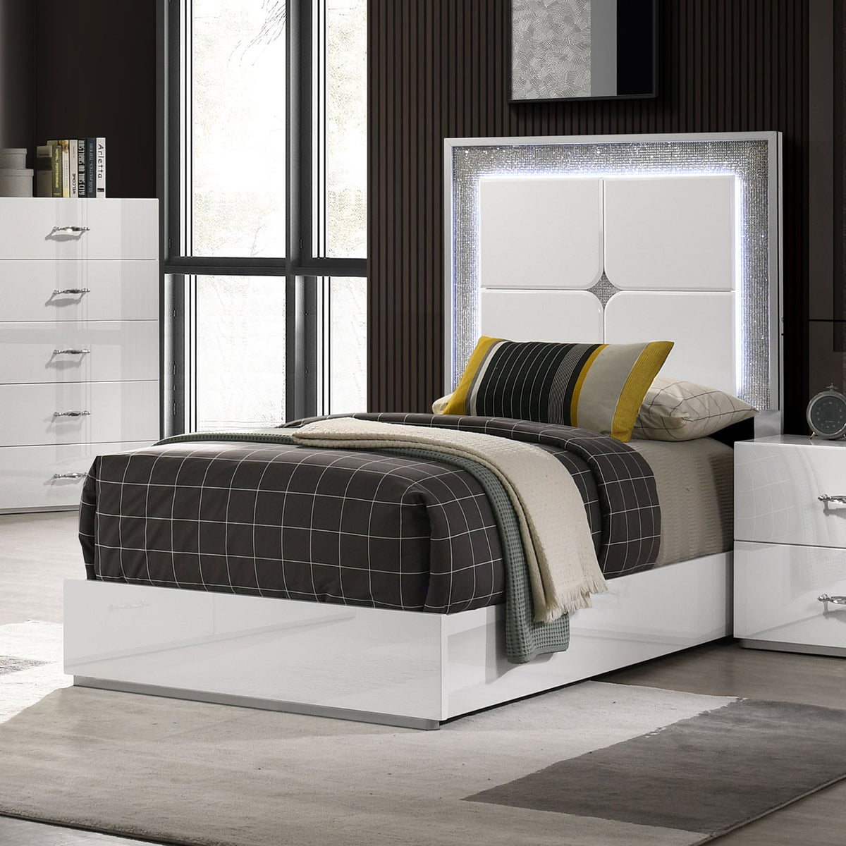 Stoholm White 4-Piece Twin Bedroom Set by Furniture of America at Eve Furniture