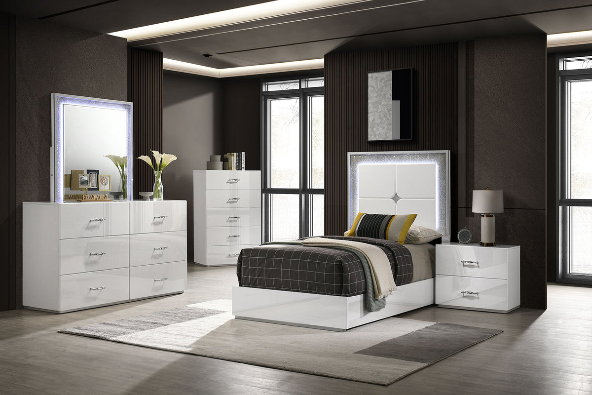 Stoholm White Bed Full by Furniture of America at Eve Furniture