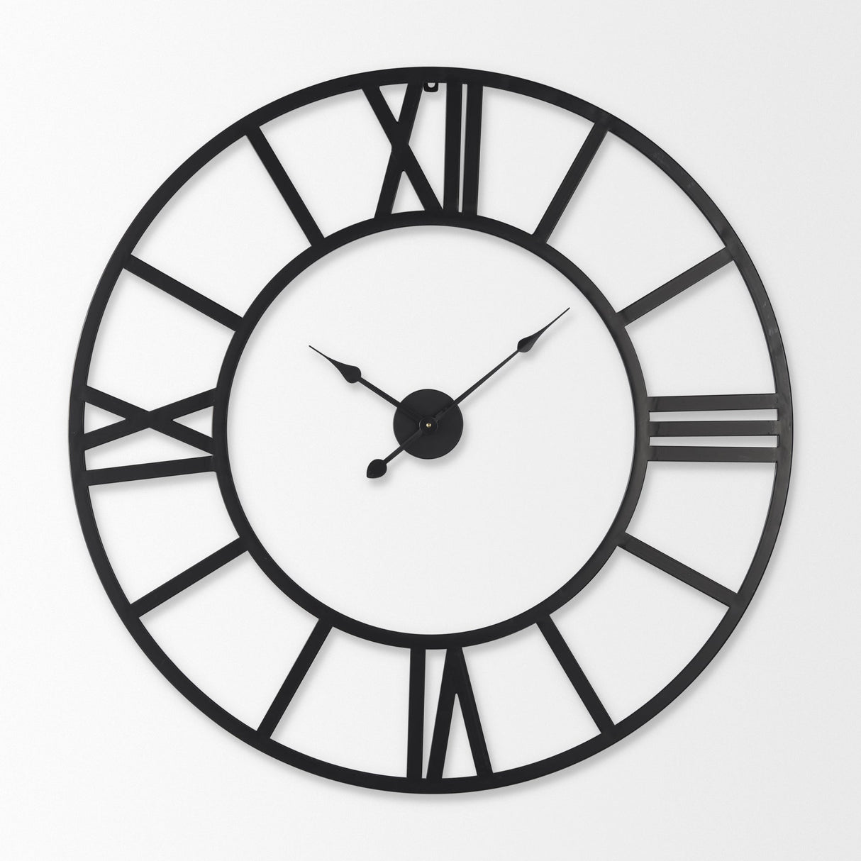 Stoke Round Black Iron Wall Clock by Mercana at Eve Furniture