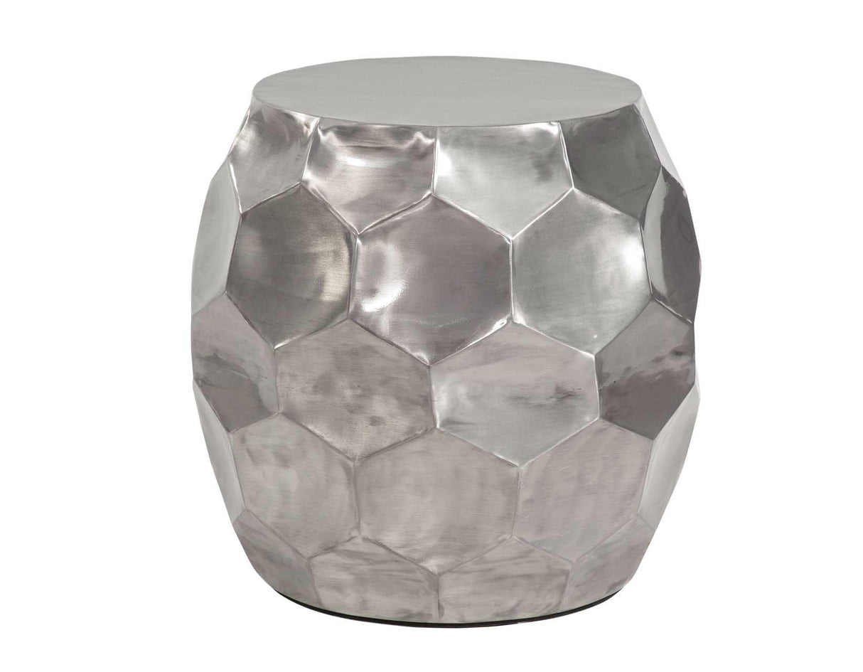 Stomp Round End Table, Nickel by Steve Silver at Eve Furniture
