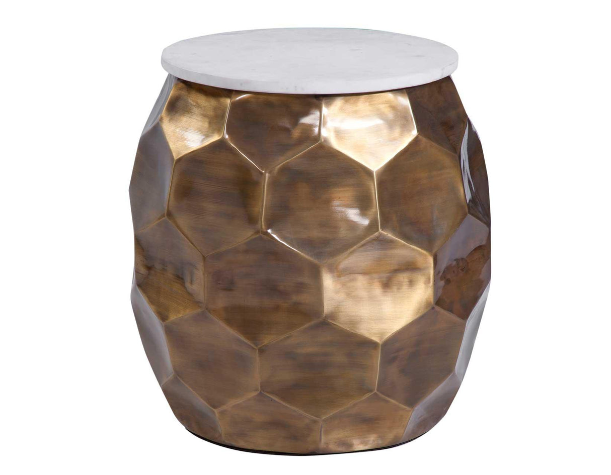 Stomp Round End Table w/0.5″ Marble Top by Steve Silver at Eve Furniture