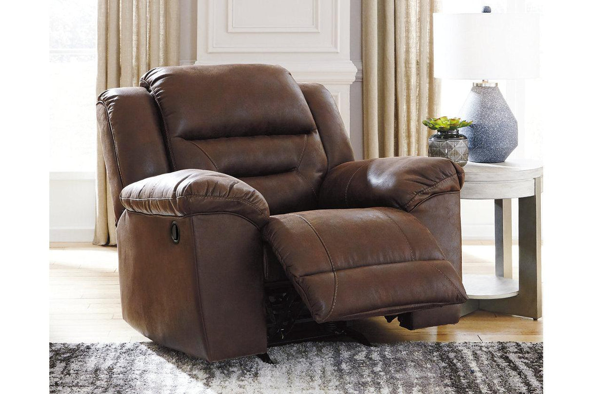 Stoneland Chocolate Manual Recliner by Ashley at Eve Furniture