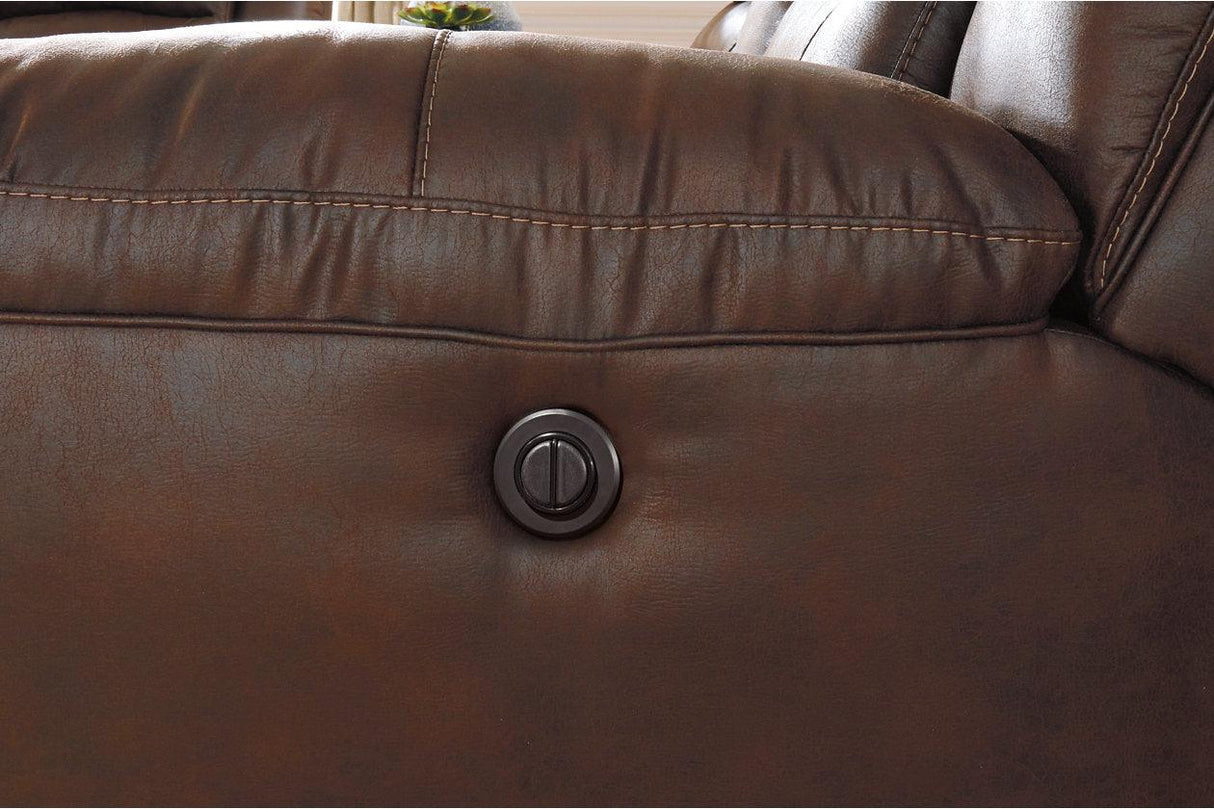Stoneland Chocolate Power Recliner by Ashley at Eve Furniture