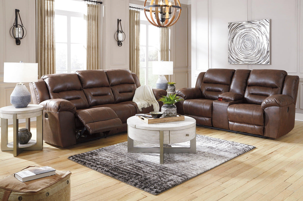 Stoneland Chocolate Power Reclining Living Room Set by Ashley at Eve Furniture