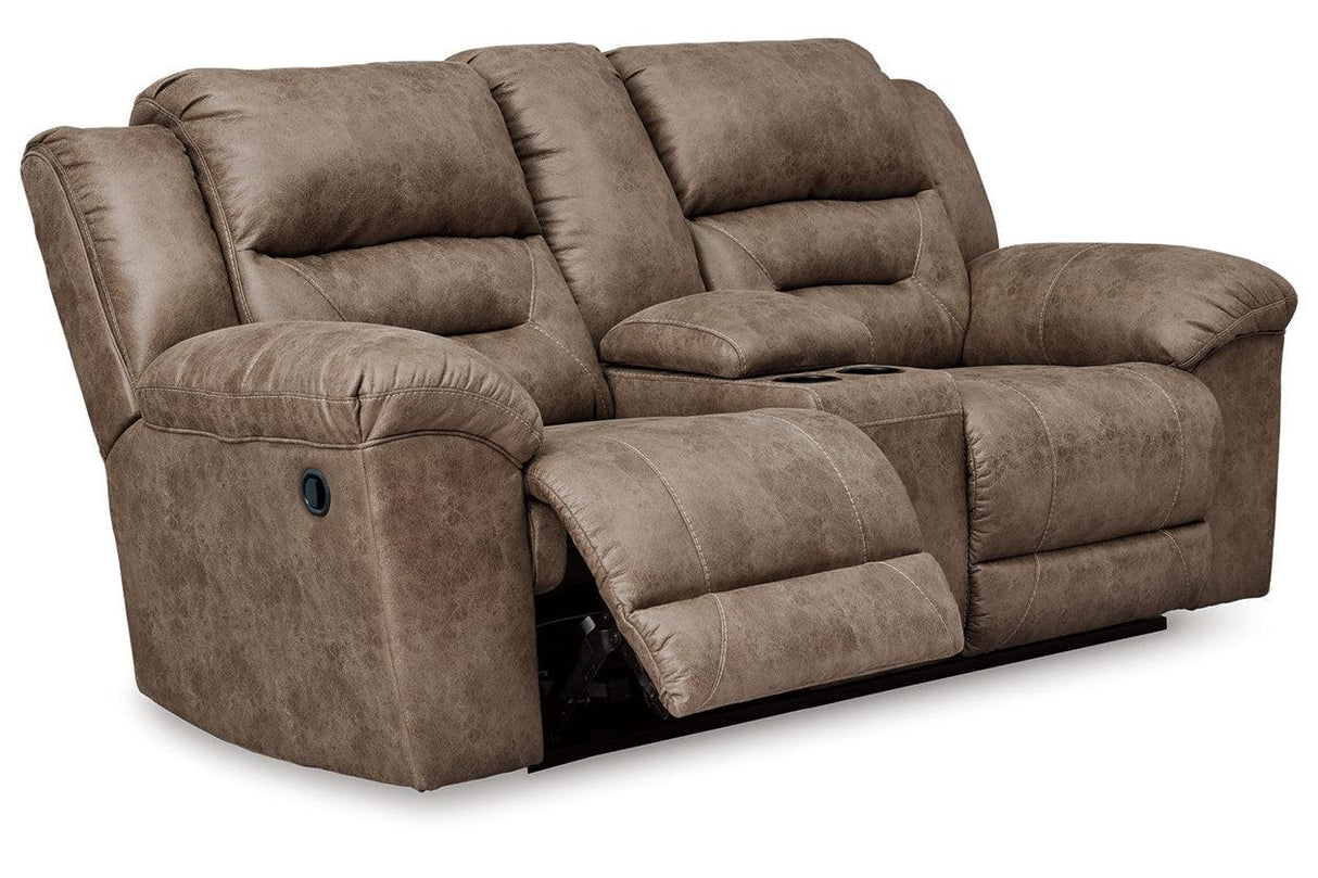 Stoneland Fossil Manual Reclining Sofa and Loveseat by Ashley at Eve Furniture