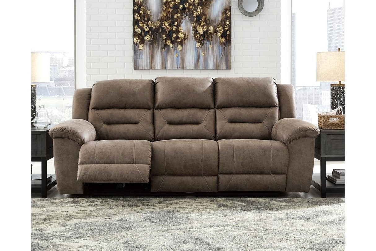 Stoneland Fossil Power Reclining Sofa by Ashley at Eve Furniture