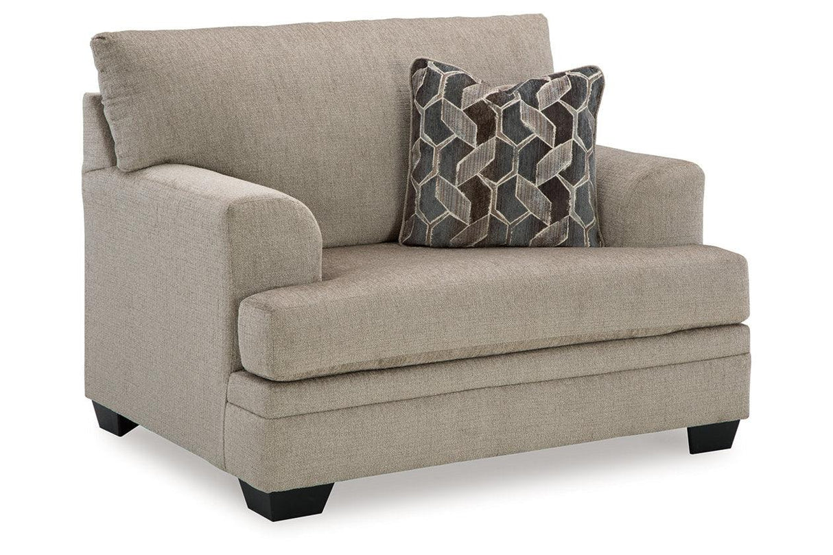 Stonemeade Taupe Oversized Chair and Ottoman by Ashley at Eve Furniture