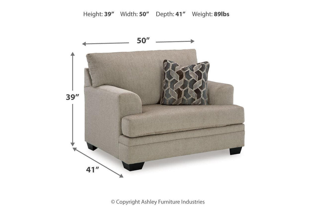 Stonemeade Taupe Oversized Chair and Ottoman by Ashley at Eve Furniture