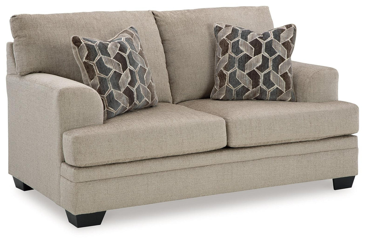 Stonemeade Taupe Loveseat by Ashley at Eve Furniture