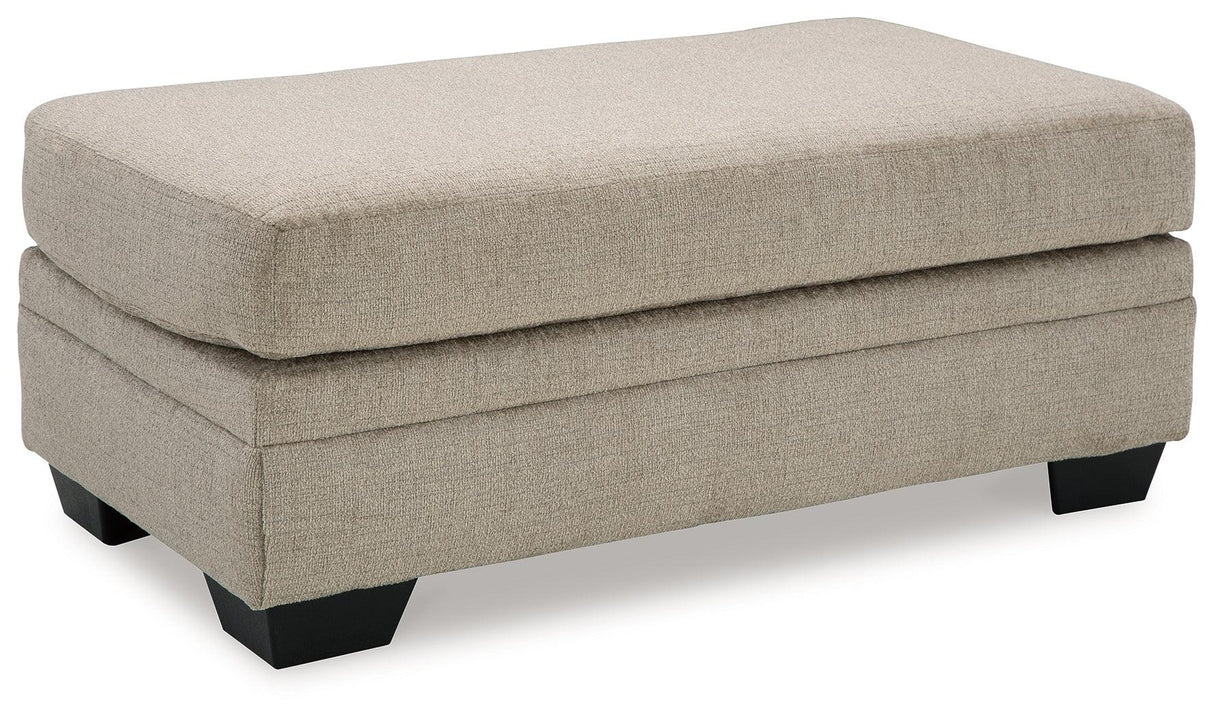 Stonemeade Taupe Ottoman by Ashley at Eve Furniture