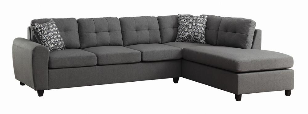 Stonenesse Grey Tufted Sectional by Coaster at Eve Furniture