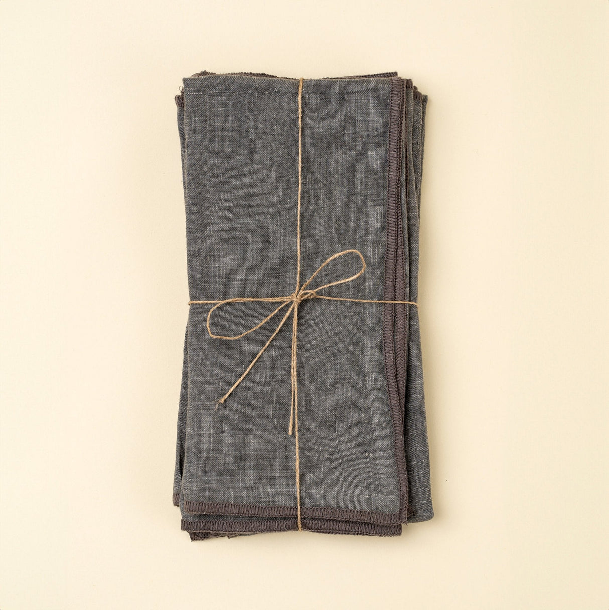 Stonewashed Linen Napkins S/4, Slate Blue, Set of 4 by Mercana at Eve Furniture