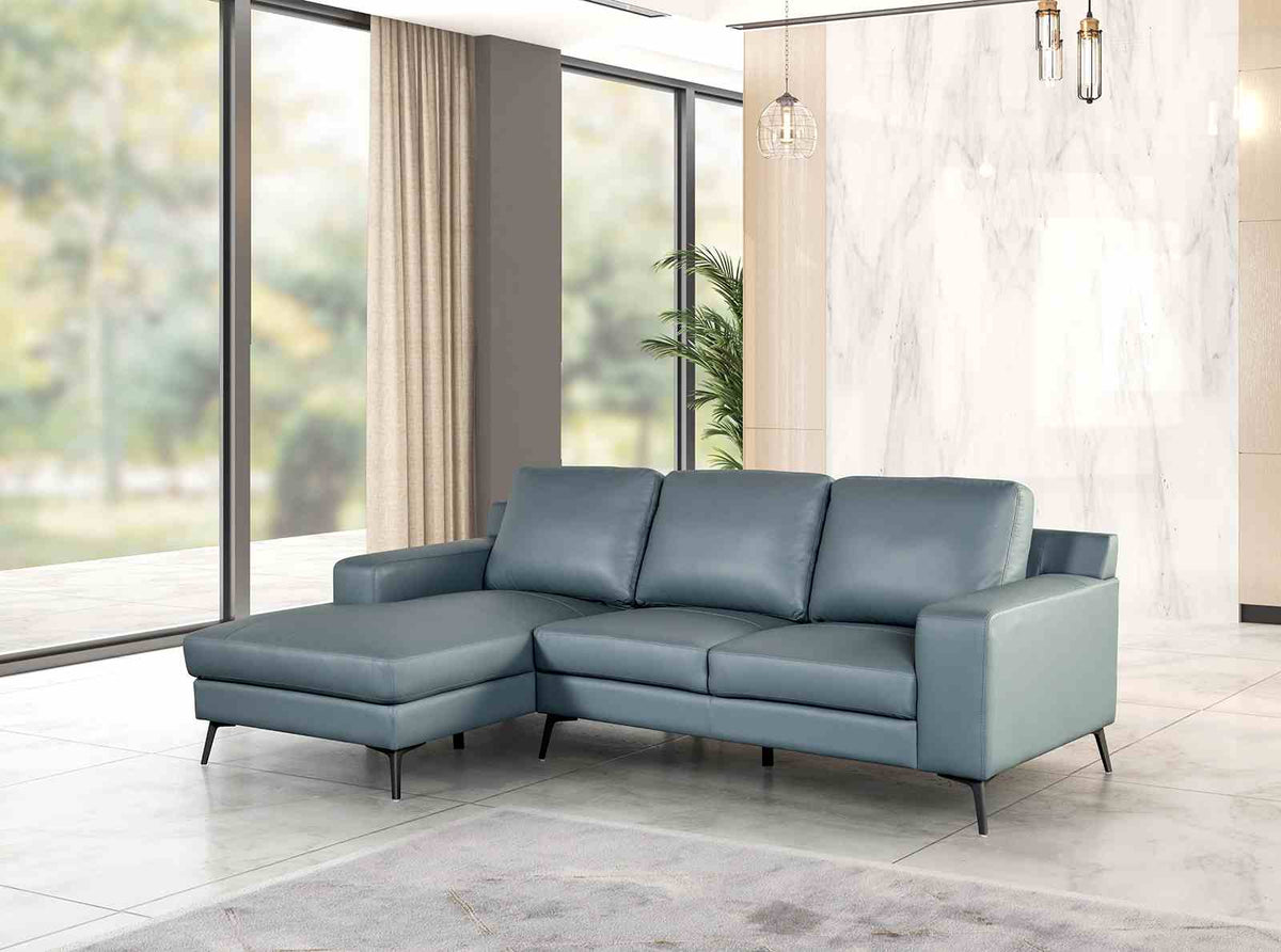 Stordal Blue Sectional with Left Chaise by Furniture of America at Eve Furniture