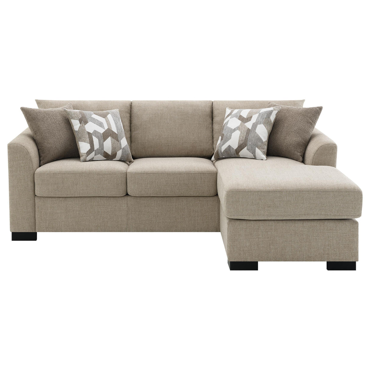 Storey Camel Upholstered Sleeper Sectional Chaise Sofa by Coaster at Eve Furniture