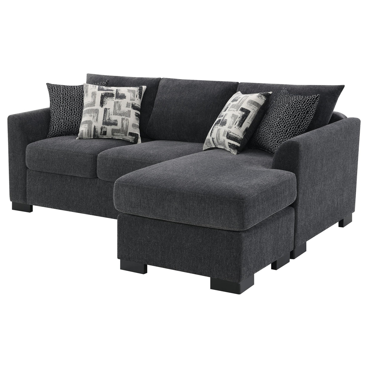 Storey Dark Grey Upholstered Sleeper Sectional Chaise Sofa by Coaster at Eve Furniture