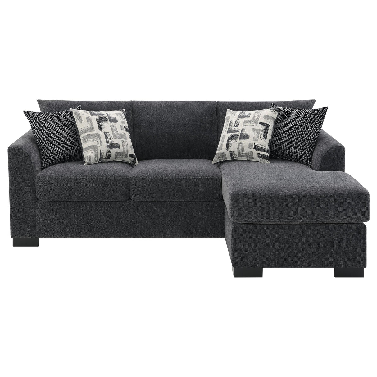 Storey Dark Grey Upholstered Sleeper Sectional Chaise Sofa by Coaster at Eve Furniture