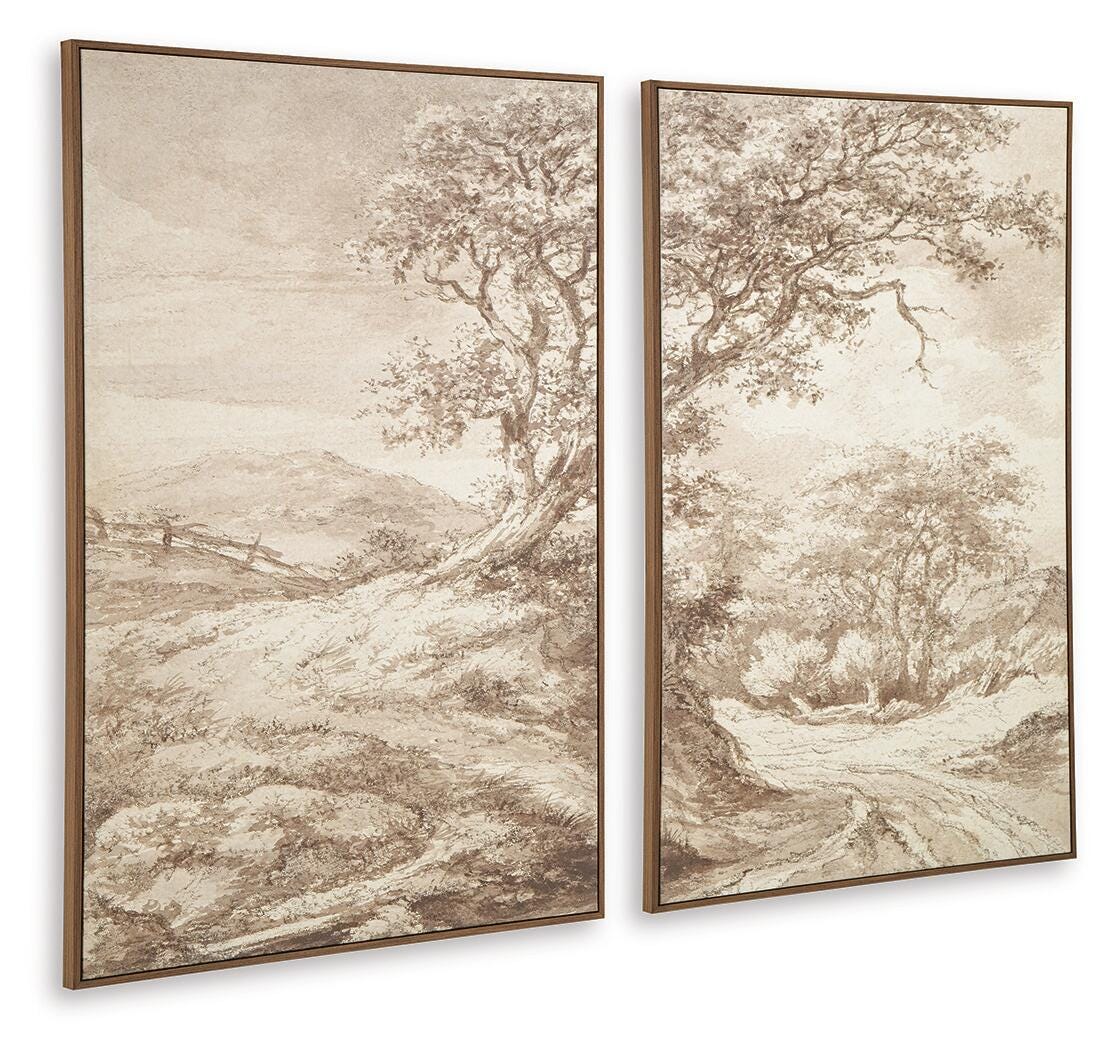 Stormish Beige/Brown Wall Art, Set of 2 by Ashley at Eve Furniture