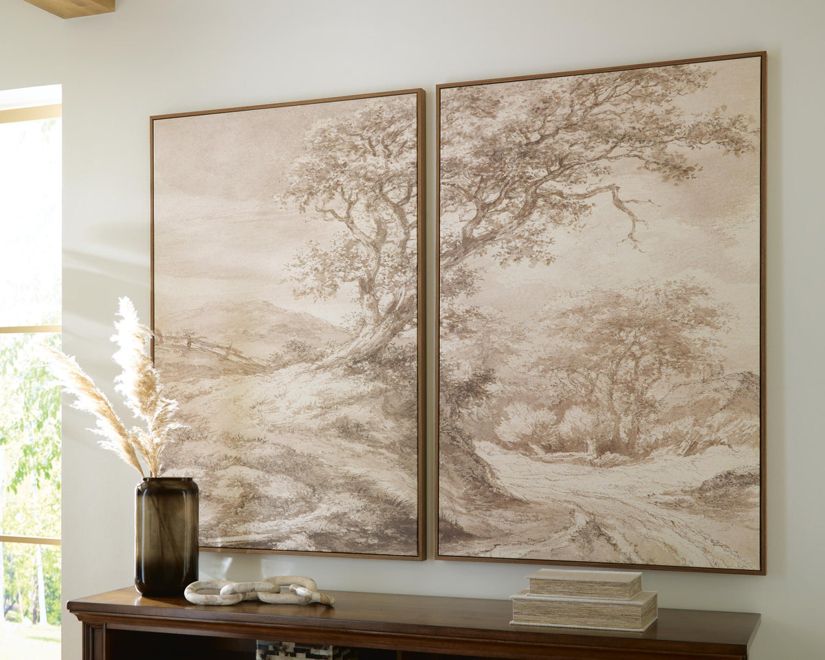 Stormish Beige/Brown Wall Art, Set of 2 by Ashley at Eve Furniture