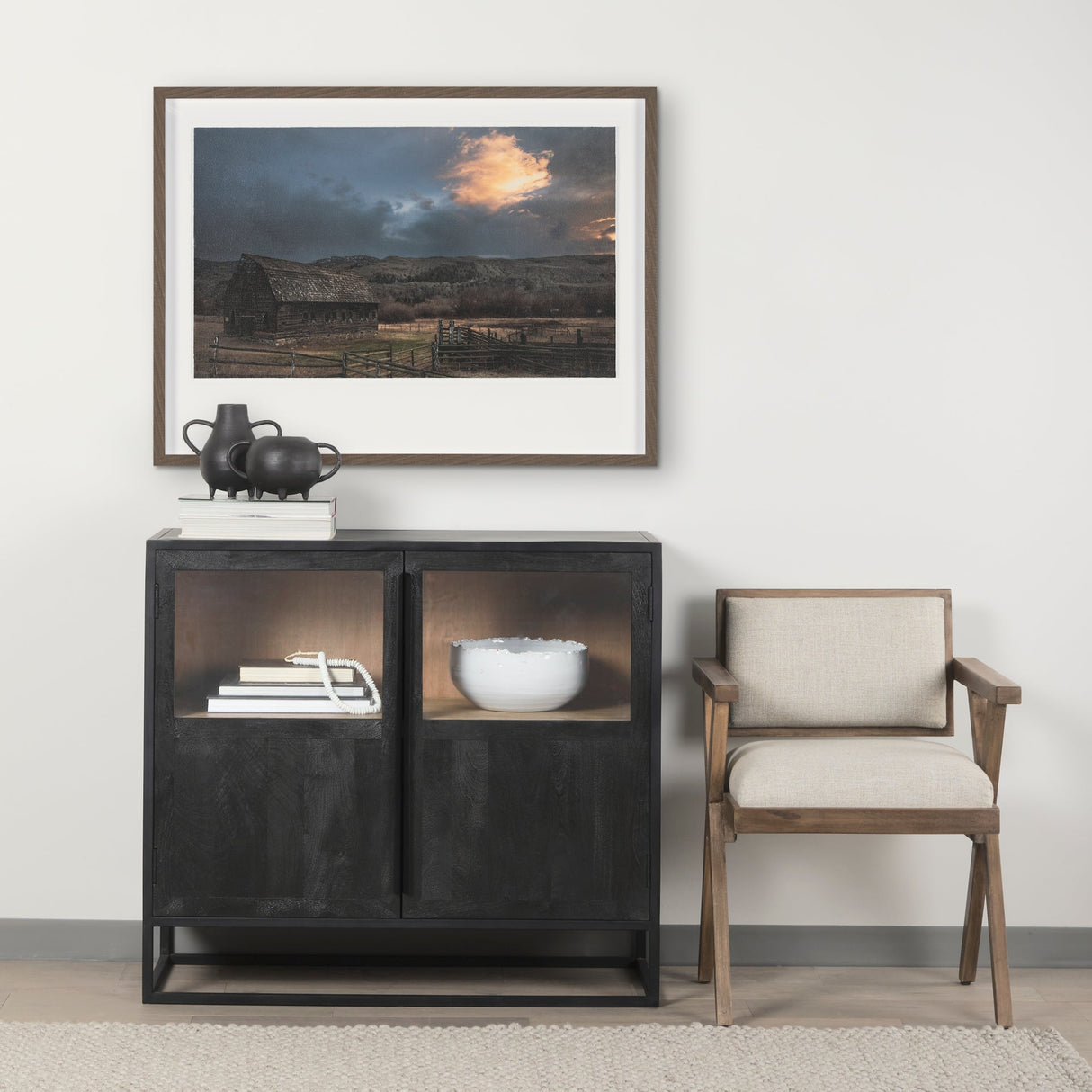 Storm's Horizon by Chad Mackay a Hand Embellished Textured Framed Photo Art Print Matted under Glass by Mercana at Eve Furniture