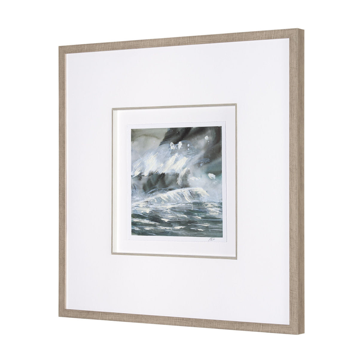 Stormy Coast III by Mercana Studio a Hand Embellished Framed Art Print Matted under Glass by Mercana at Eve Furniture