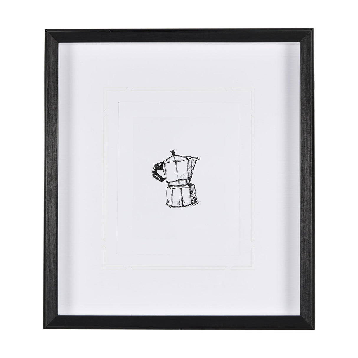 Stove Top Espresso Maker by Simeng a Framed Art Print Matted under Glass by Mercana at Eve Furniture