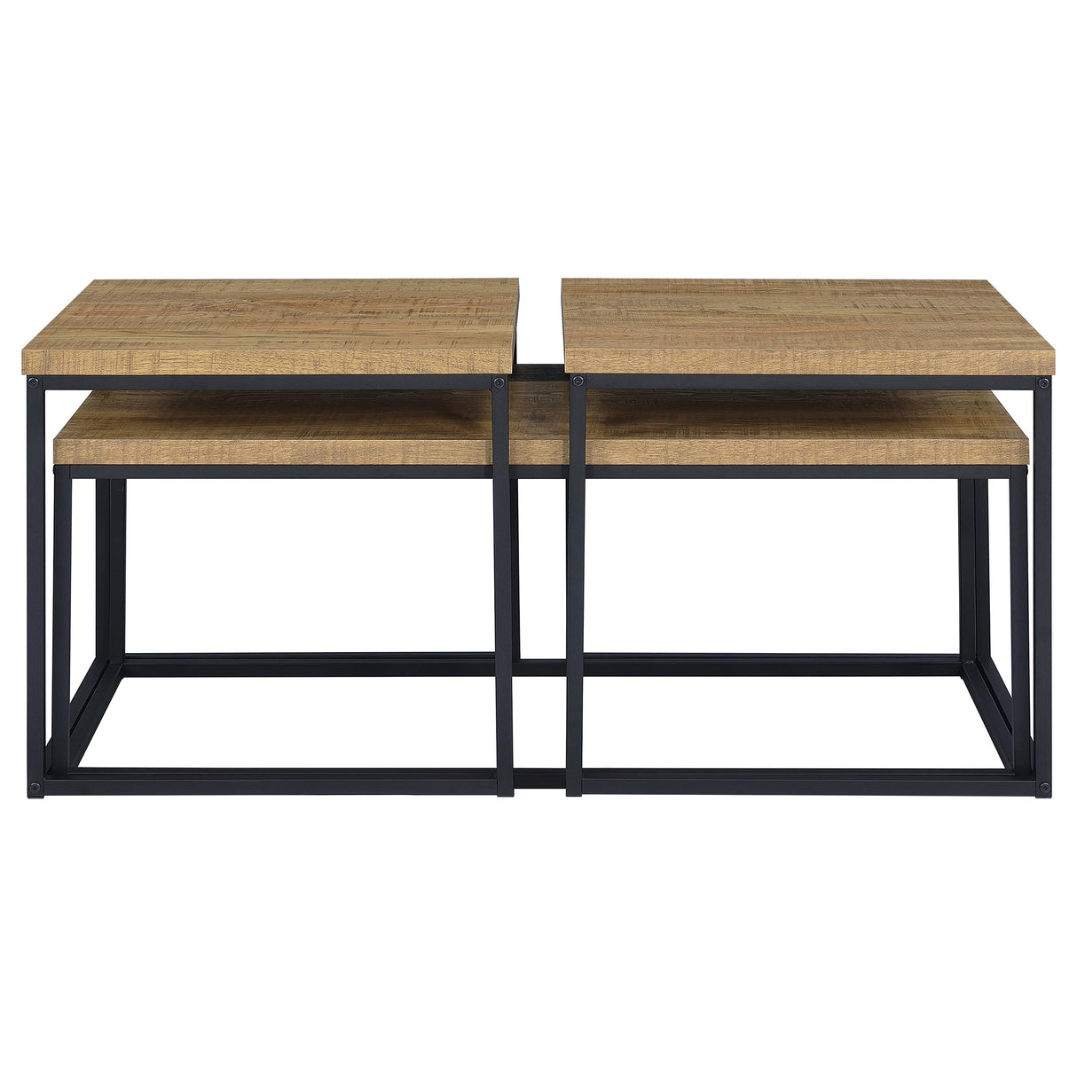Straden Mango and Black 3-piece Engineered Wood Coffee Table Set by Coaster at Eve Furniture