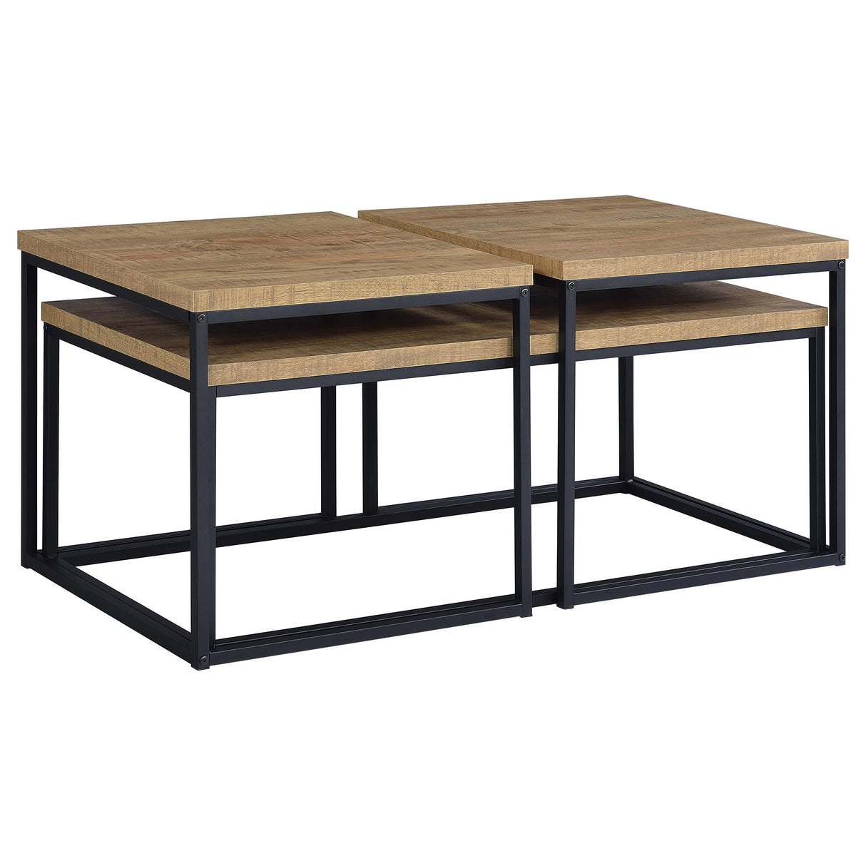 Straden Mango and Black 3-piece Engineered Wood Coffee Table Set by Coaster at Eve Furniture