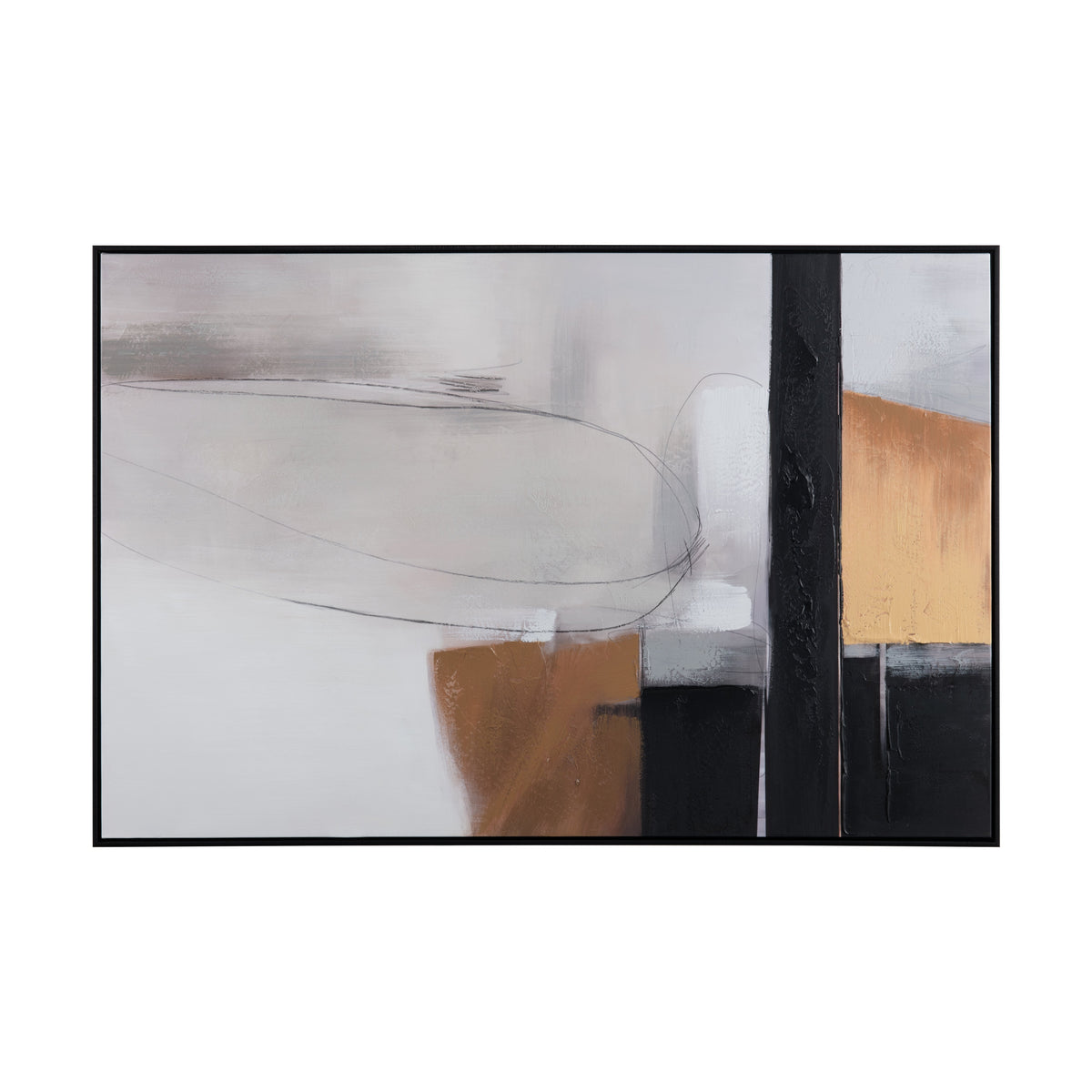 Straight Away Black/Gold Canvas by Crestview at Eve Furniture