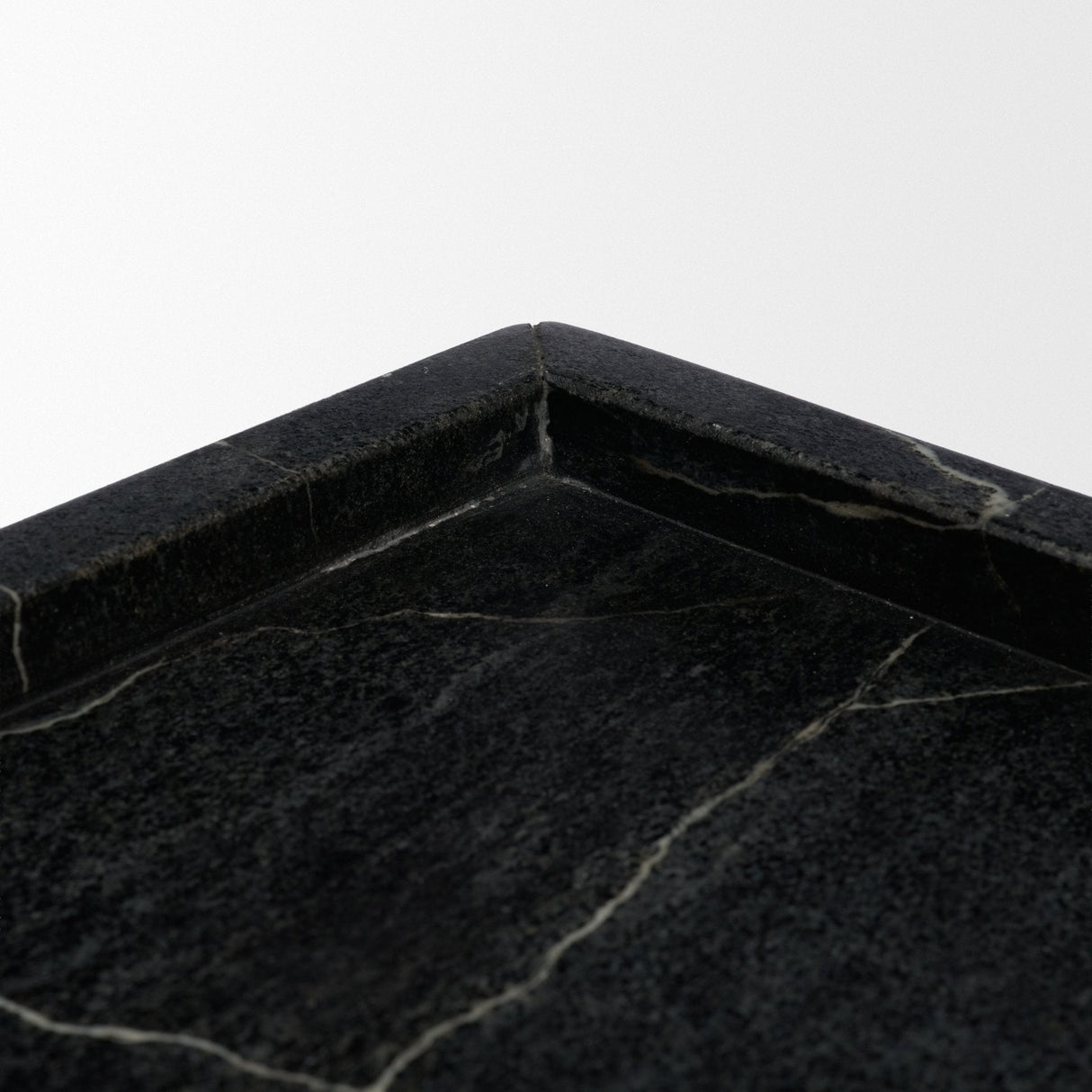 Stratus Black Marble Square Decorative Tray by Mercana at Eve Furniture