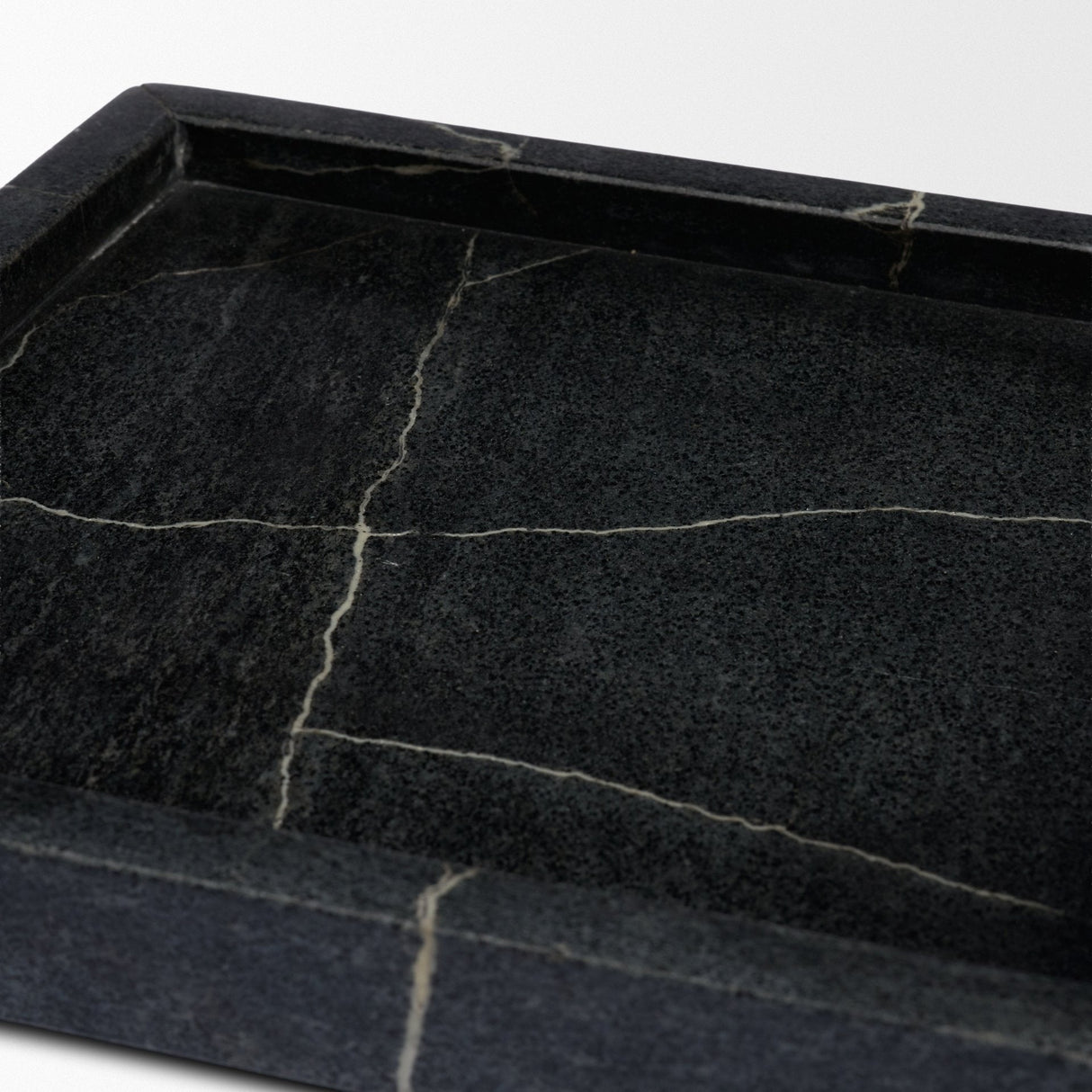 Stratus Black Marble Square Decorative Tray by Mercana at Eve Furniture