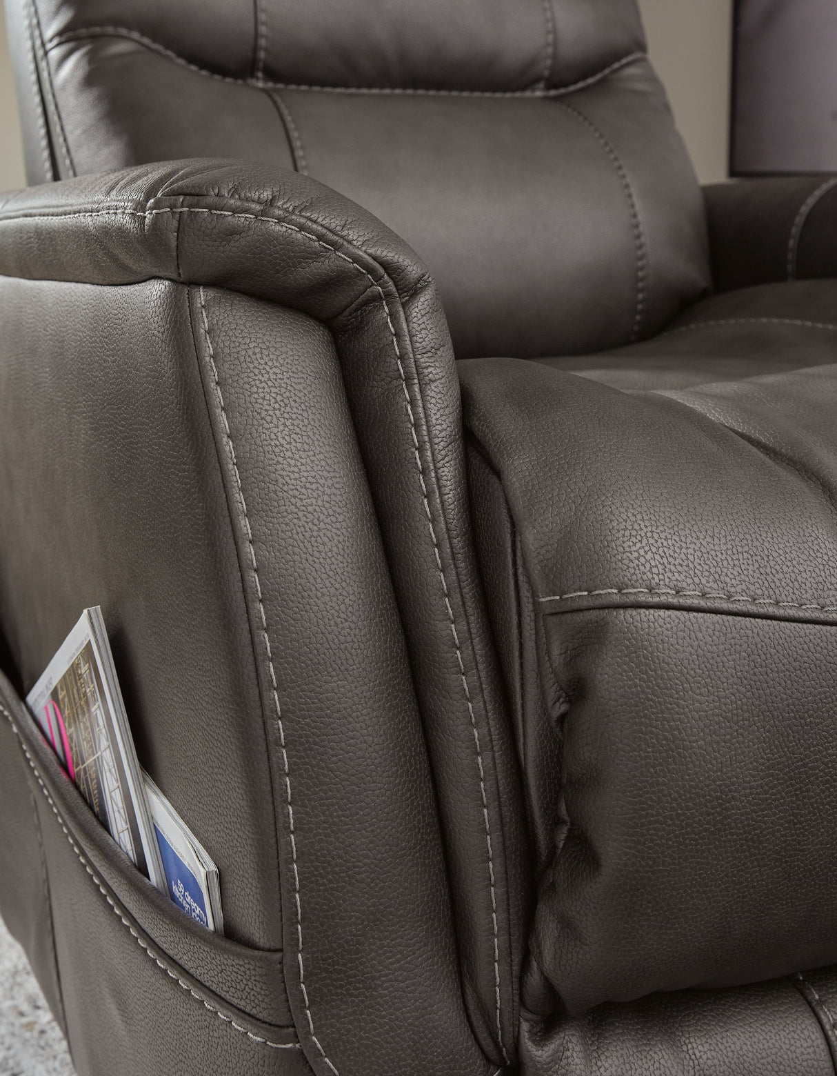Strawbill Shadow Power Lift Recliner by Ashley at Eve Furniture