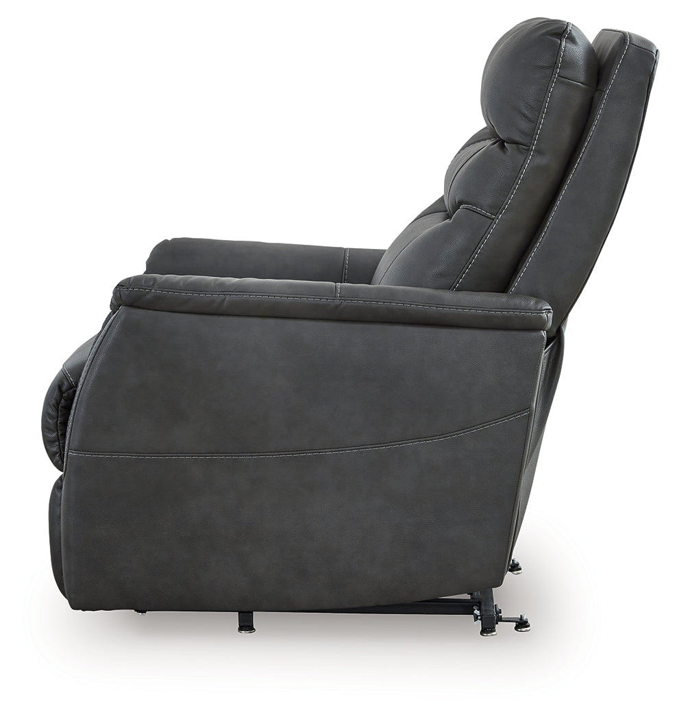 Strawbill Shadow Power Lift Recliner by Ashley at Eve Furniture
