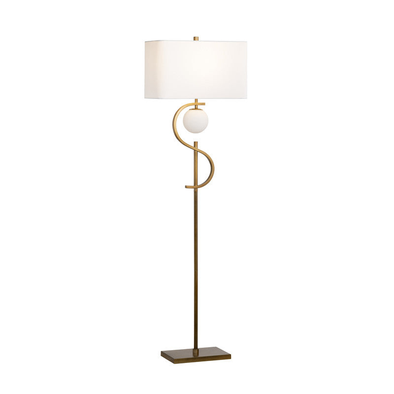 Streeter Gold/White Floor Lamp by Crestview at Eve Furniture