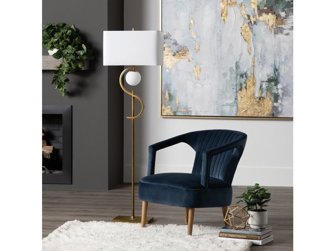 Streeter Gold/White Floor Lamp by Crestview at Eve Furniture