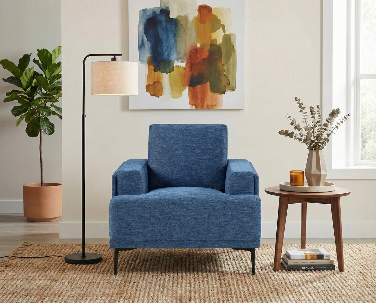 Stride Blue Chenille Chair by Homelegance at Eve Furniture