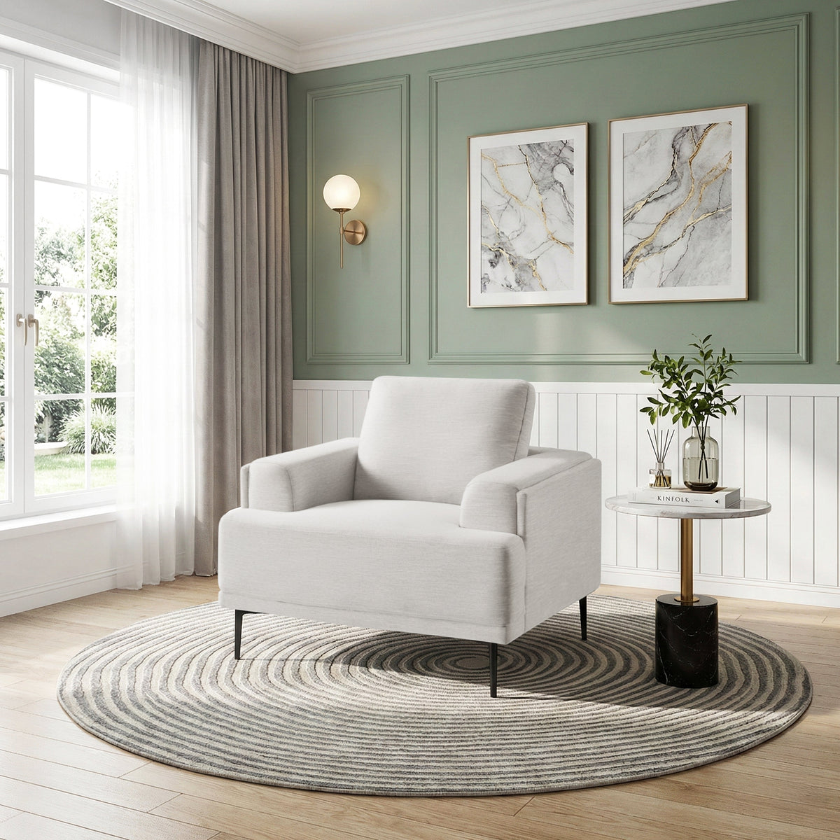 Stride Taupe Chenille Chair by Homelegance at Eve Furniture