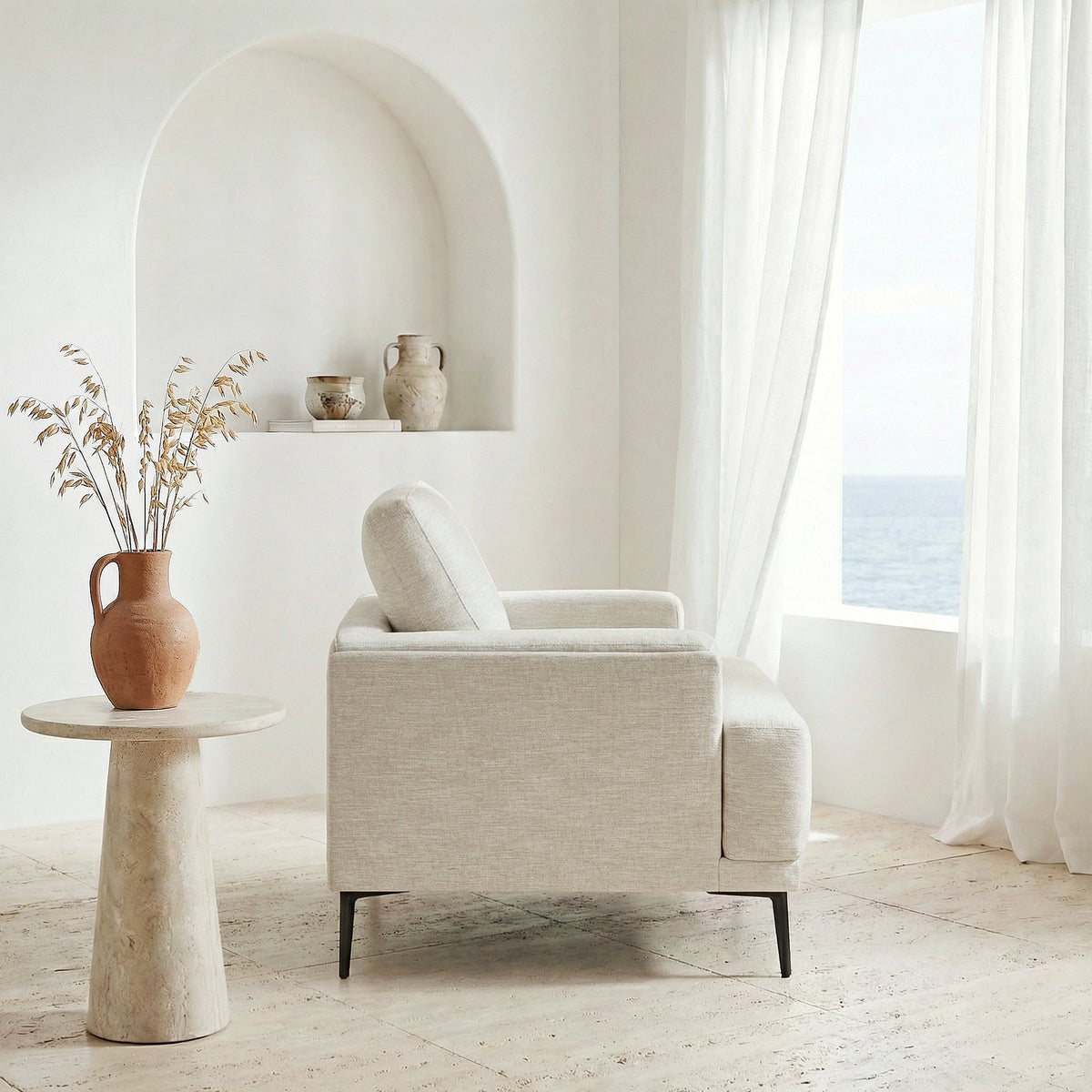 Stride Taupe Chenille Chair by Homelegance at Eve Furniture