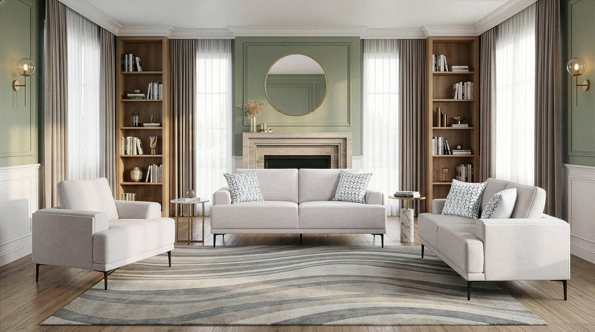 Stride Taupe Chenille Sofa by Homelegance at Eve Furniture