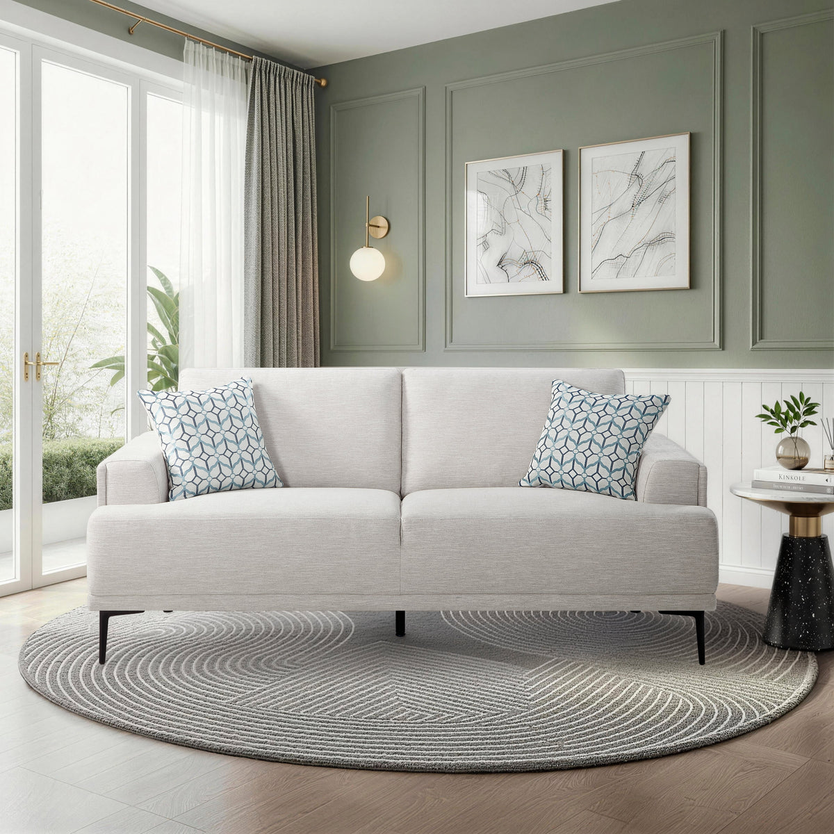 Stride Taupe Chenille Sofa by Homelegance at Eve Furniture
