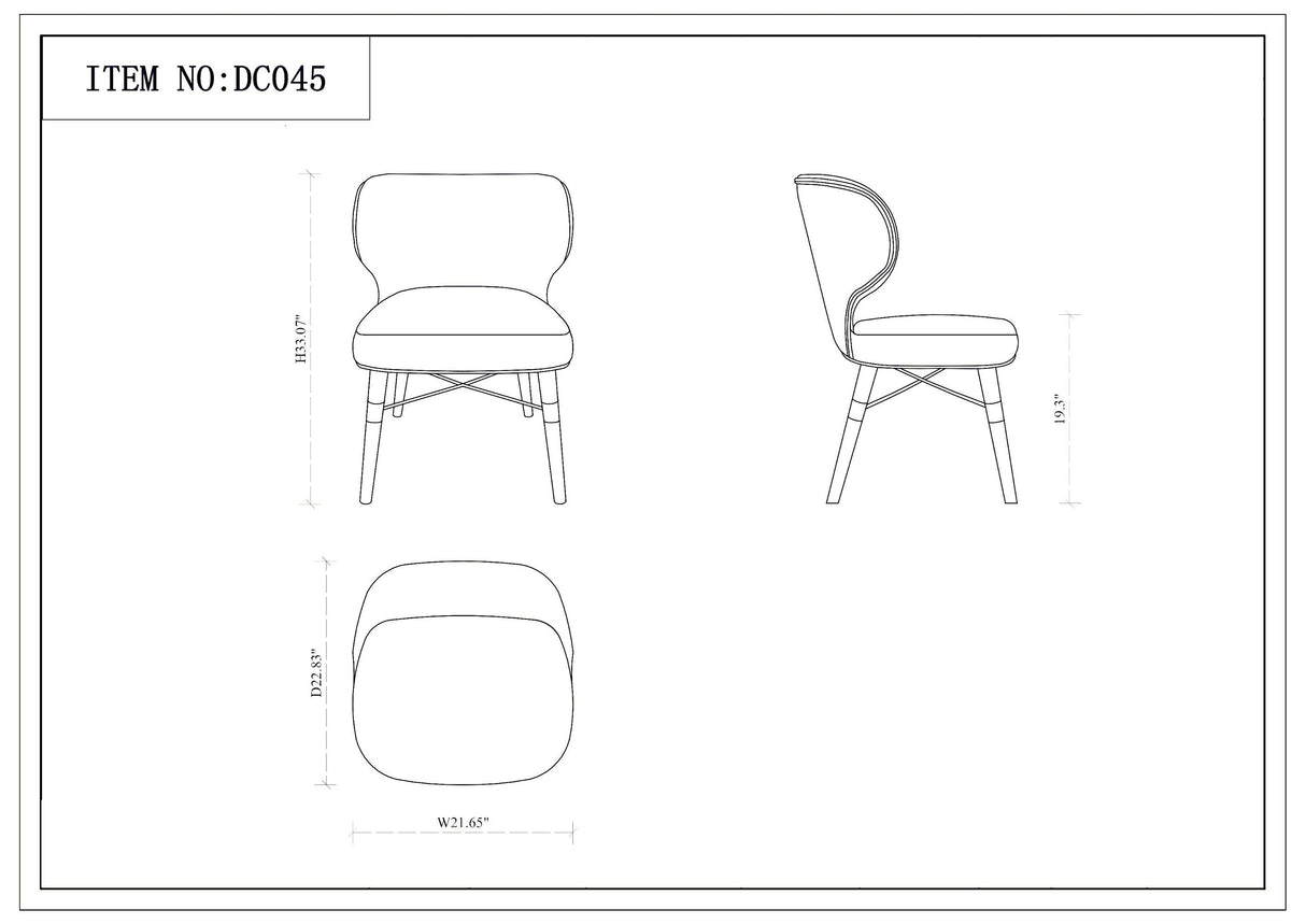 Strine Dining Chair in Royal Blue (set of 2) by Manhattan Comfort at Eve Furniture