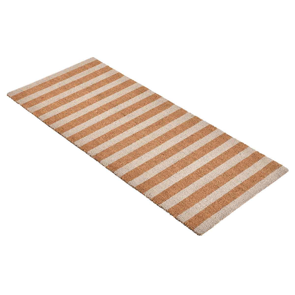 Striped Ivory/Natural 24x57 Doormat by Classic Home at Eve Furniture