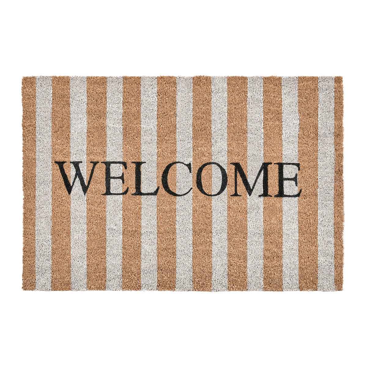 Striped Natural 24x36 Doormat by Classic Home at Eve Furniture